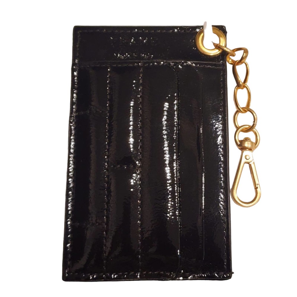 FRAME Black Cardholder with Gold Chain - Picture 3 of 12